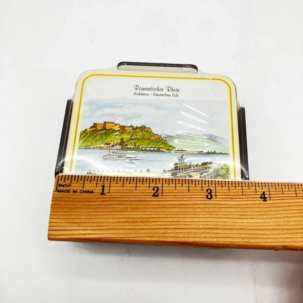 Touristik-Verlag Coasters Romantic Rhine Set of 6 Multicolor Koblenz Souvenir